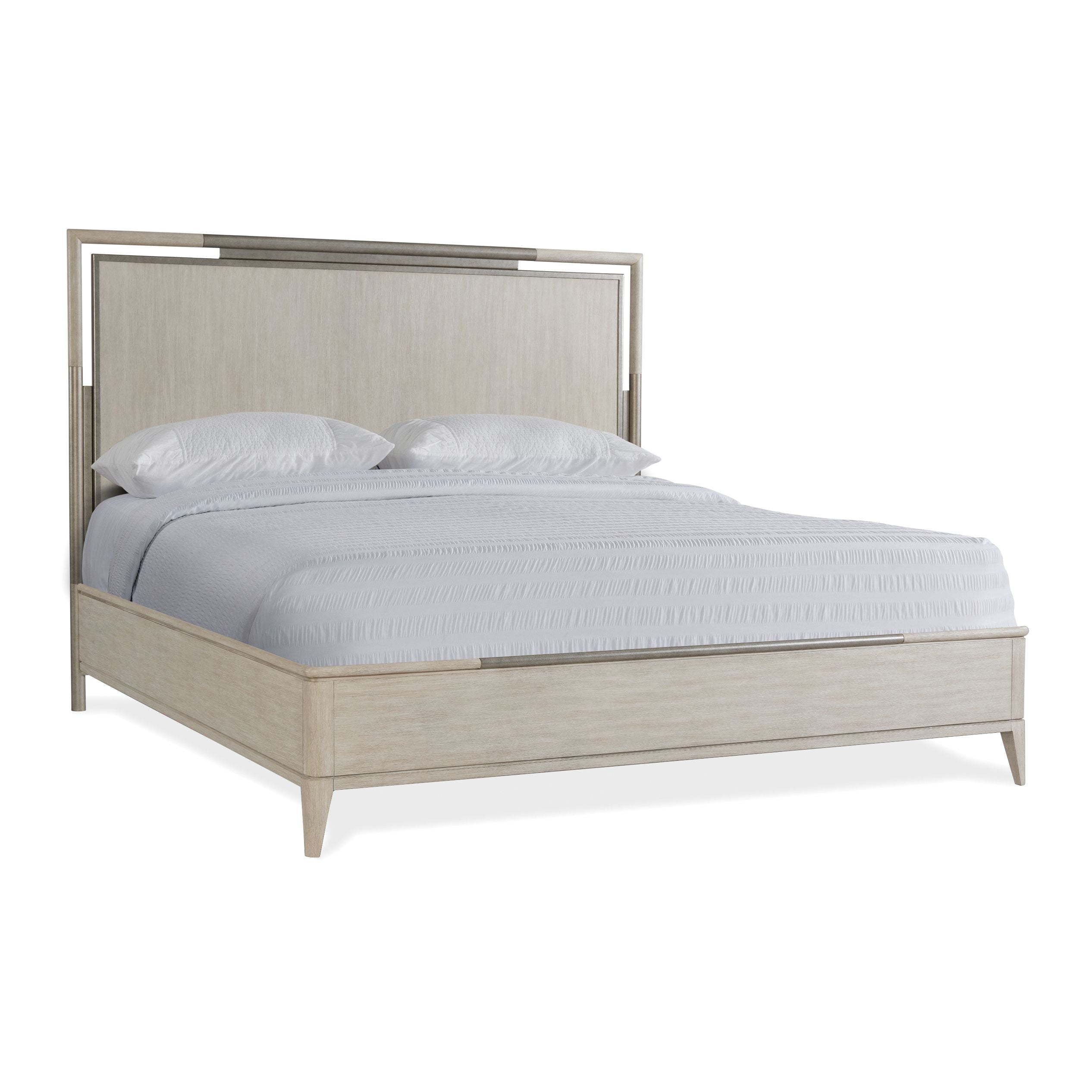 Mantalia Solid Wood Panel Bed with Metal Frame - Queen Size Champagne Finish - Elegant Bedroom Furniture for Master Bedroom, Guest Room, or Apartment