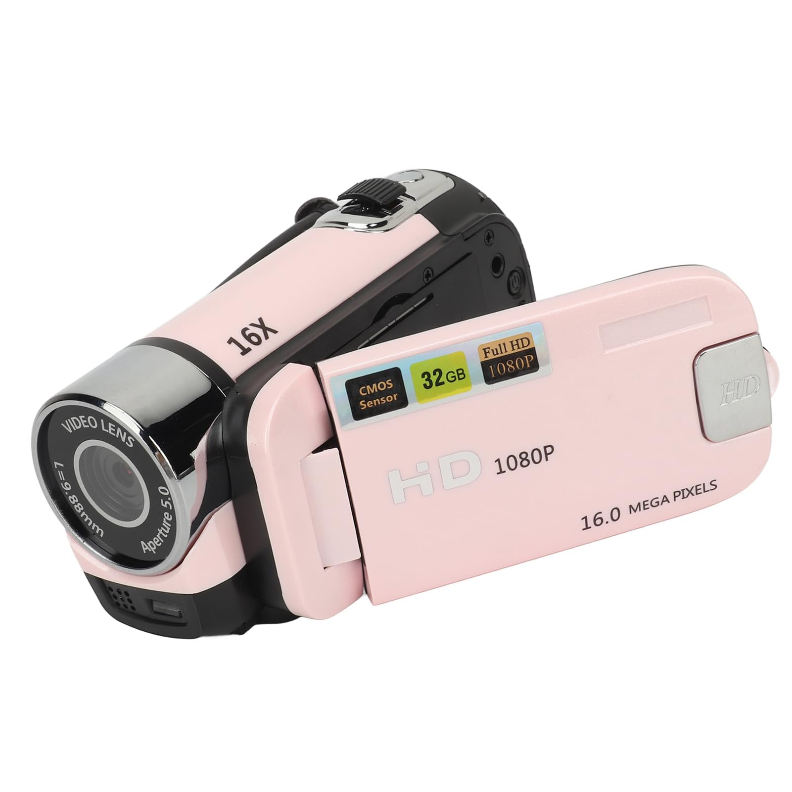1080P 16MP Kids Digital Camera with 16X Zoom - HD Video Recorder & Vlogging Camcorder for Toddlers, Girls and Boys (Pink) - Perfect for Birthday Gifts, Travel Adventures & Family Memories