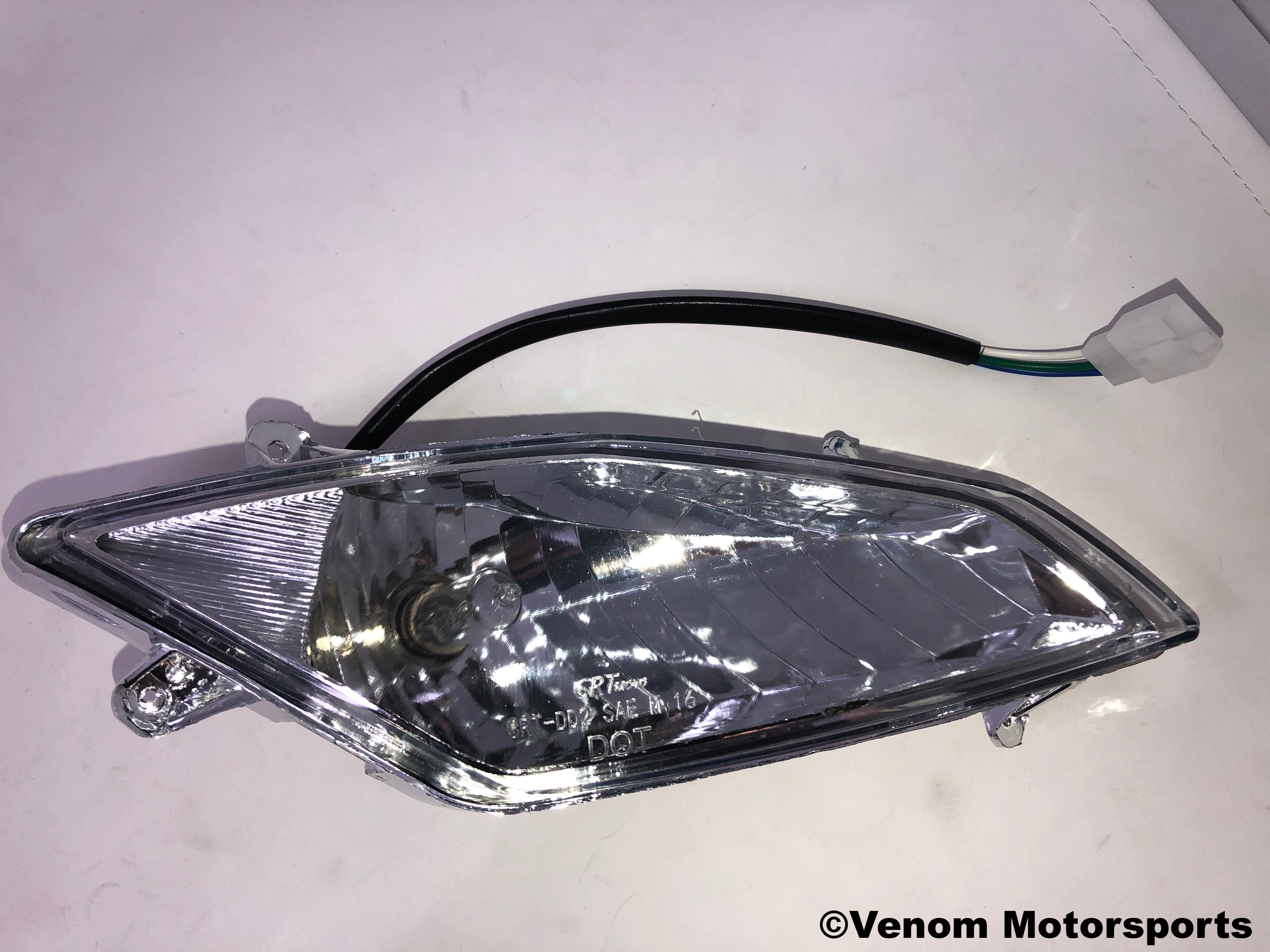 X18 50cc GY6 Scooter Replacement Right Headlight (Part #09010052) - Compatible with Gas-Powered Mopeds & Motorcycles - Perfect for Night Riding & Urban Commuting