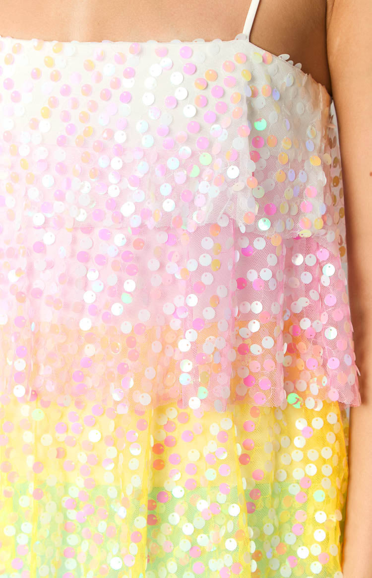 Darcy Rainbow Sparkle Mini Dress for Women - Glittery Party Cocktail Dress for Night Out, Club, Prom, Date Night
