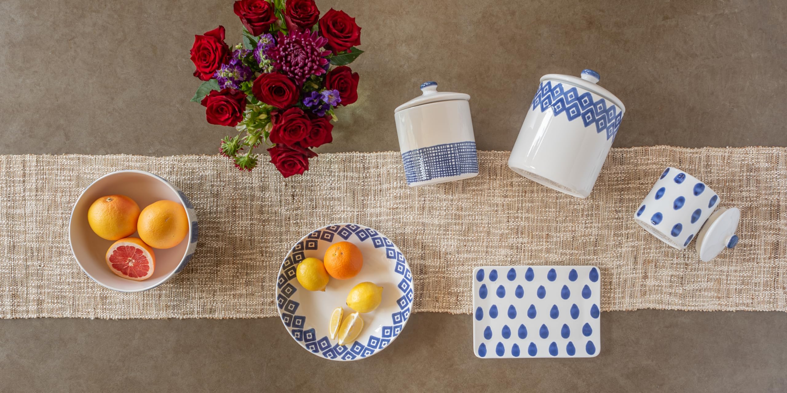 Vietri Viva Santorini Ceramic Condiment Bowls Set of 4 - 5.75 Inch Blue Handmade Italian Sauce & Spice Dishes for Dips, Nuts, Snacks - Perfect for Entertaining, Dinner Parties & Mediterranean Style Dining