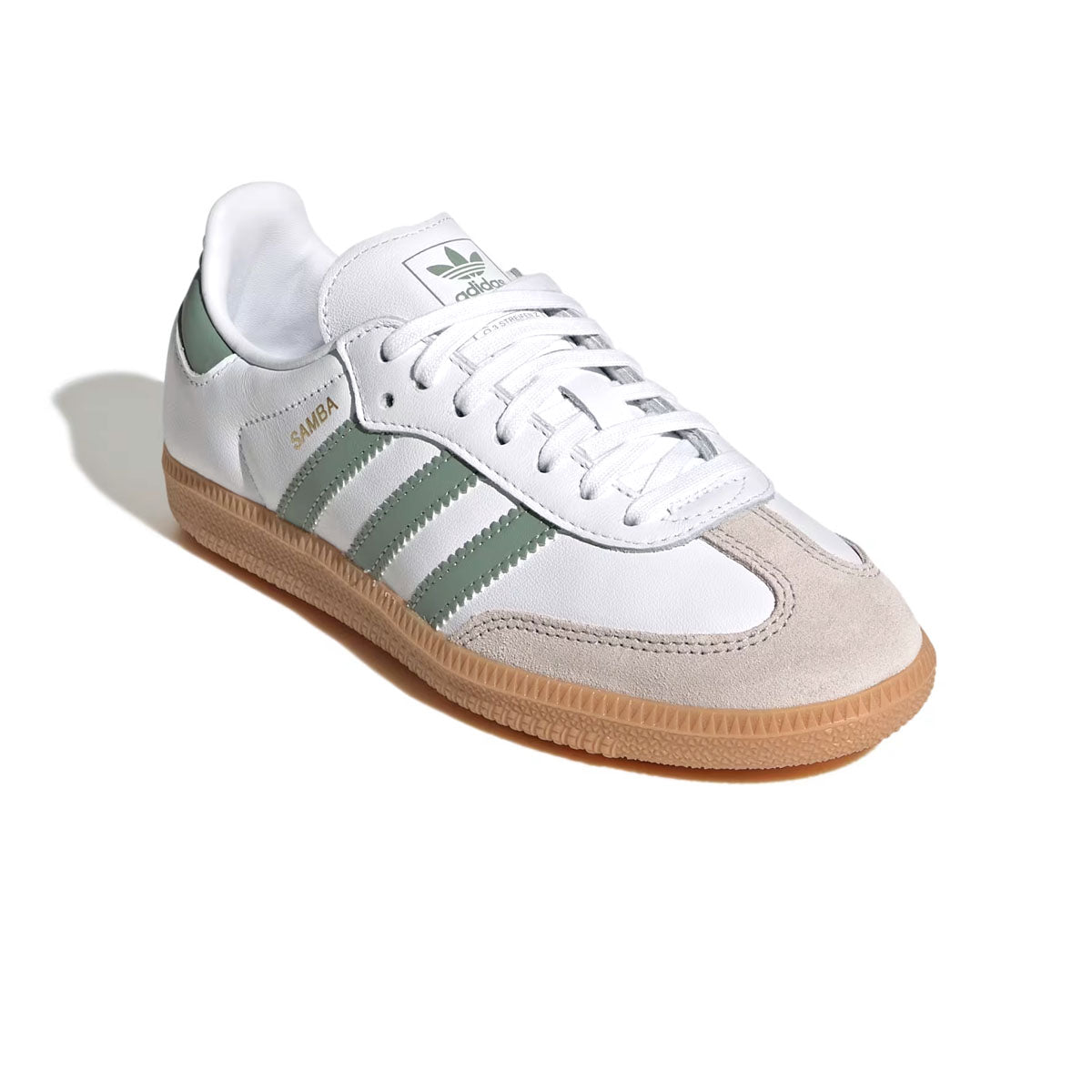 Kids Samba OG Sneakers - Cloud White Silver Green | Comfortable Athletic Shoes for Boys & Girls | Perfect for School, Sports & Casual Wear