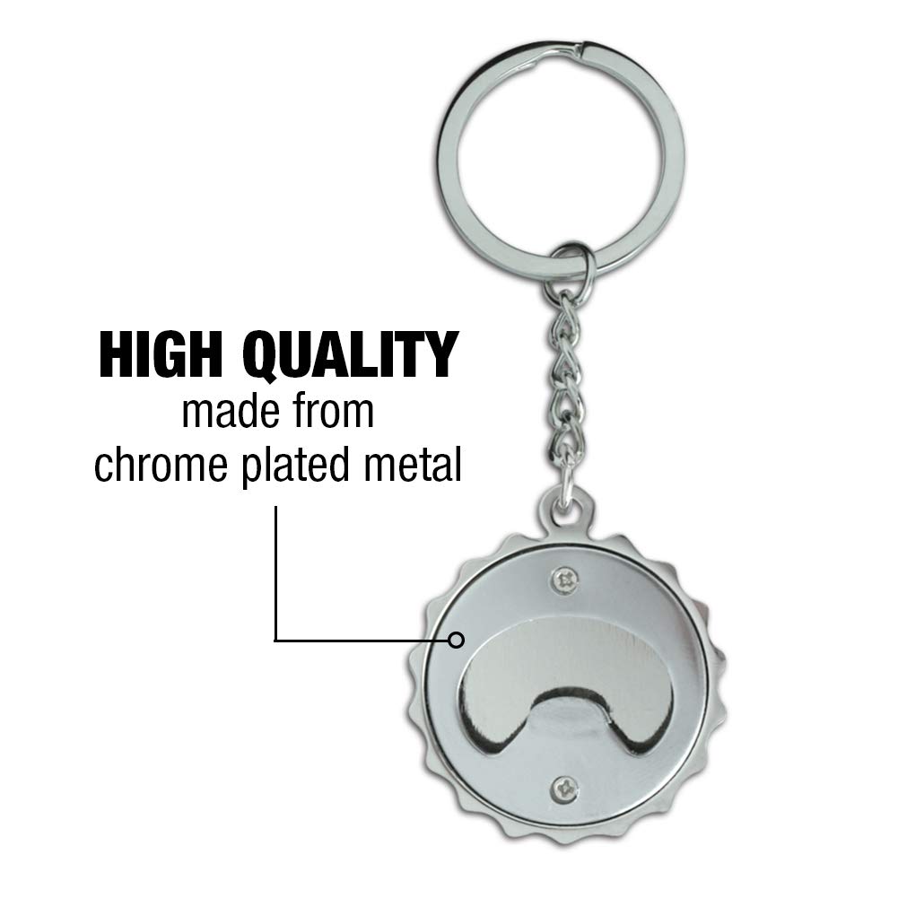 SpongeBob Bikini Bottom Welcome Keychain - Chrome Plated Metal Bottle Opener with Pop Cap - Perfect for Home Bars, Beach Parties & Collectible Gifts