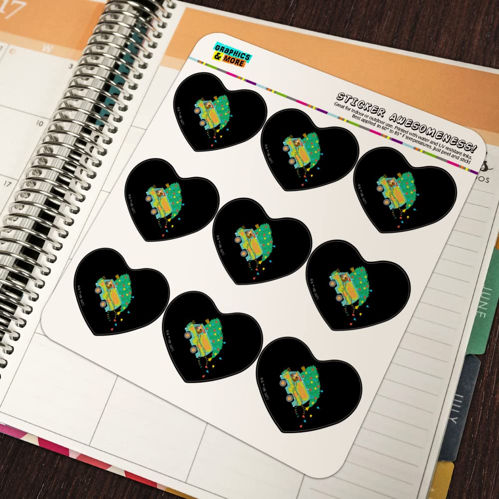Scooby Doo Mystery Machine Christmas Heart Shaped Planner Stickers - Scrapbook, Calendar & Craft Decoration for DIY Projects, Journals, Bullet Notebooks and Holiday Gifts