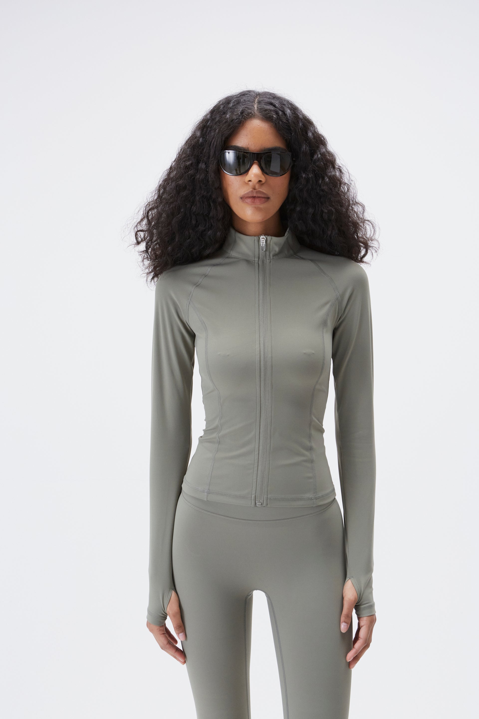 Ultimate Long Sleeve Zip Up Top for Women - Olive Green Activewear for Hiking, Yoga & Casual Wear
