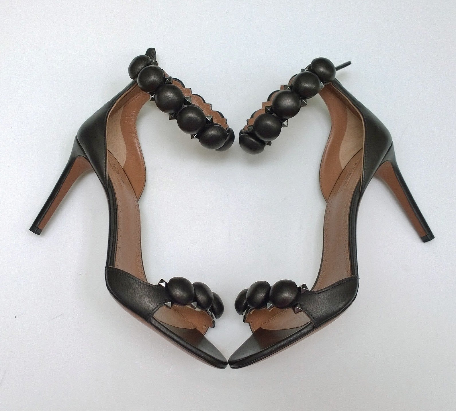 Alaïa Le Bombe Black Leather Sandals - 90mm Heels Luxury Designer Women's Shoes for Evening Parties & Special Occasions