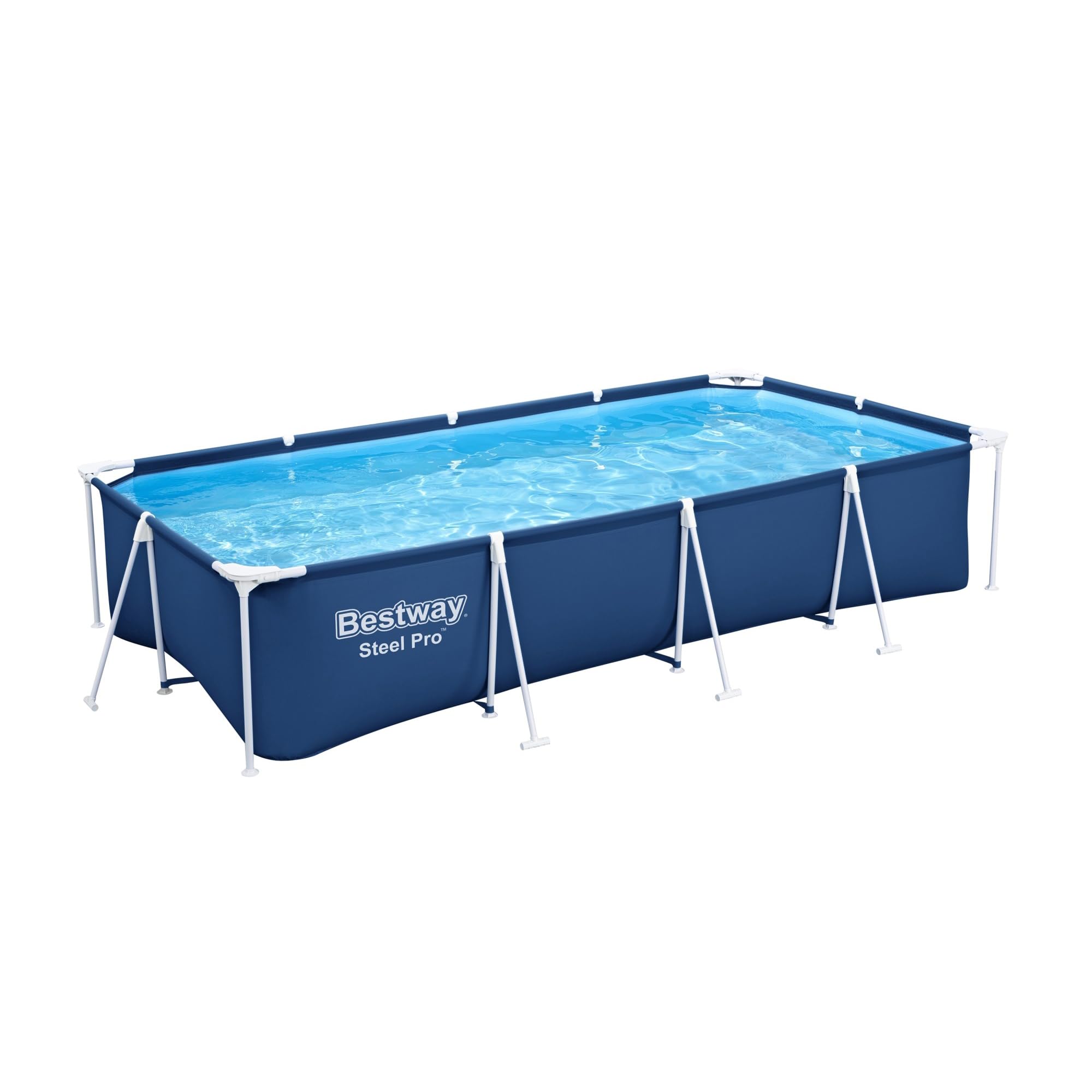 Bestway Steel Pro 13ft x 7ft x 32in Rectangular Metal Frame Above Ground Outdoor Backyard Swimming Pool - Durable & Easy Setup (Pool Only) | Perfect for Family Fun, Summer Parties, and Backyard Relaxation