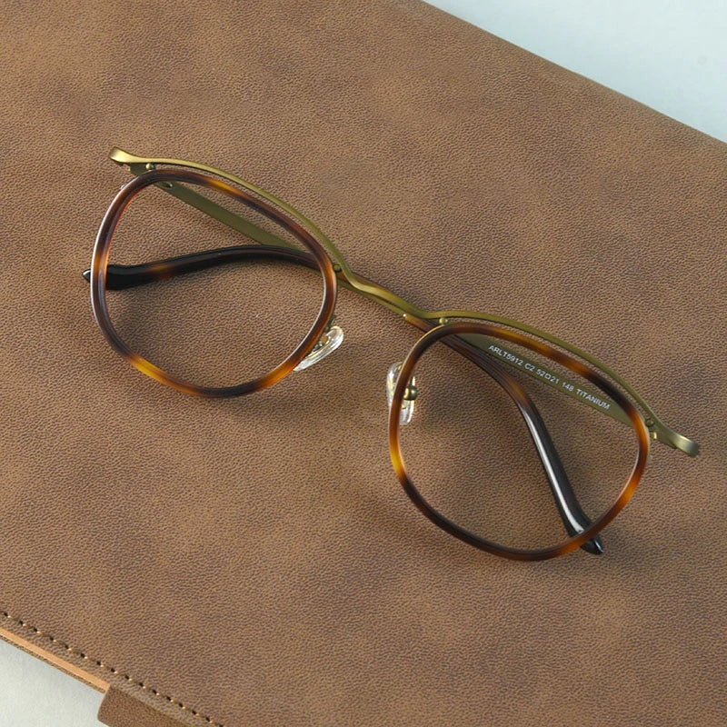 Stylish Unisex Black Square Acetate & Titanium Eyeglasses Frame 95912 - Perfect for Work, Reading & Fashion Accessories