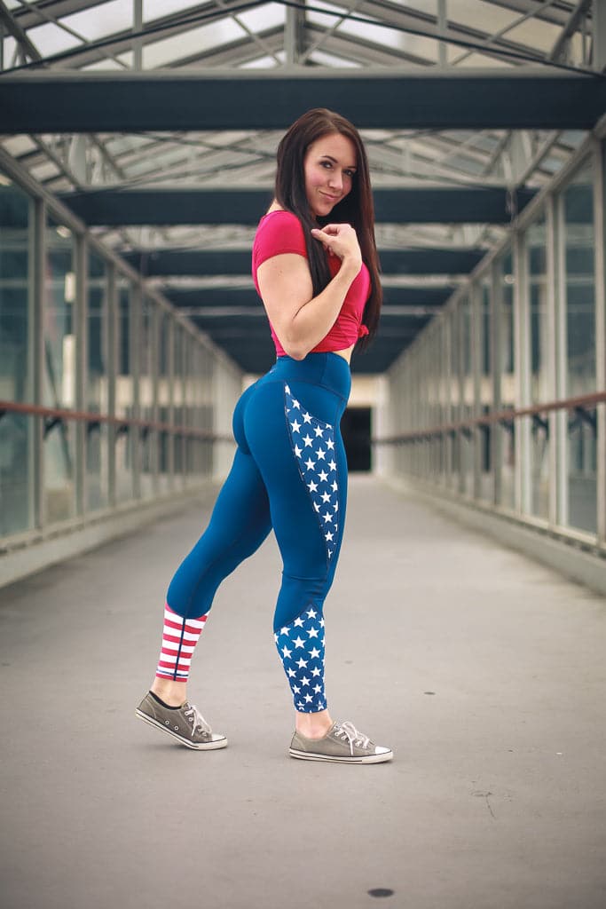 Empowered Leggings | Stars & Stripes High-Waisted Yoga Pants for Women - Patriotic Workout & Lounge Wear for Gym, Running, and Casual Outfits