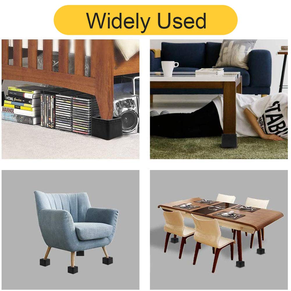 **Uping Furniture Risers - Adjustable Bed & Table Lifters (7cm or 14cm) - Heavy Duty Sofa & Desk Height Extenders - Black (Nero) - Perfect for Beds, Couches, Desks & Home Office Setup**