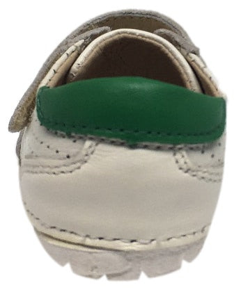 Old Soles Boys Girls Spirit Pave Green Leather Hook & Loop Walker Sneakers - Comfortable First Walking Shoes for Toddlers 12-24 Months (Ideal for Indoor Play, Park Outings & Early Steps)
