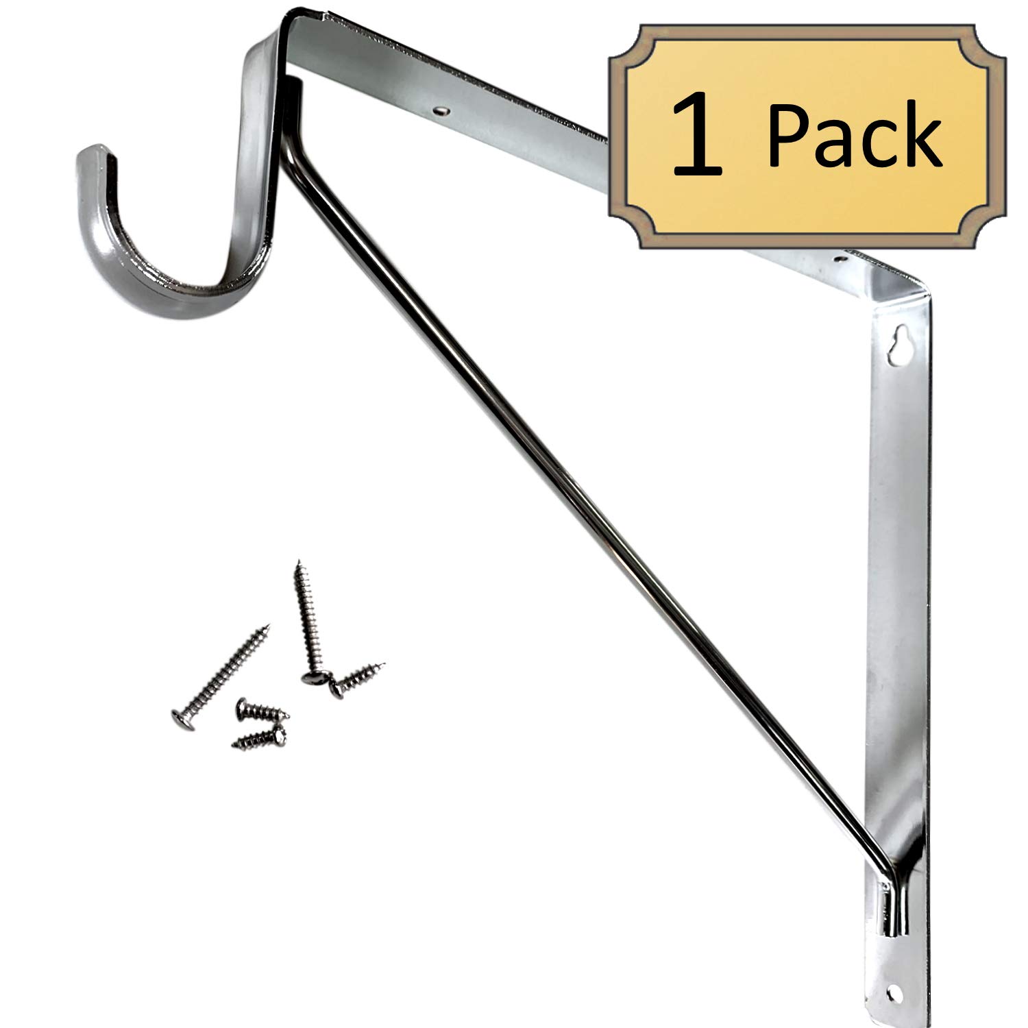 Heavy Duty Welded Closet Rod and Shelf Support Bracket - Chrome Finish for Sturdy Closet Organization and Storage Solutions
