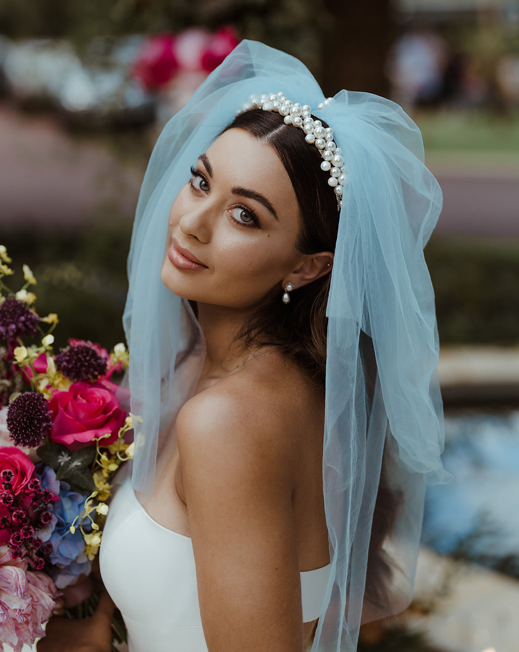 Elegant Pearl Wedding Headband - Simple Classic Pearl Clustered Headpiece by Kezani | Perfect for Brides, Bridesmaids & Formal Events