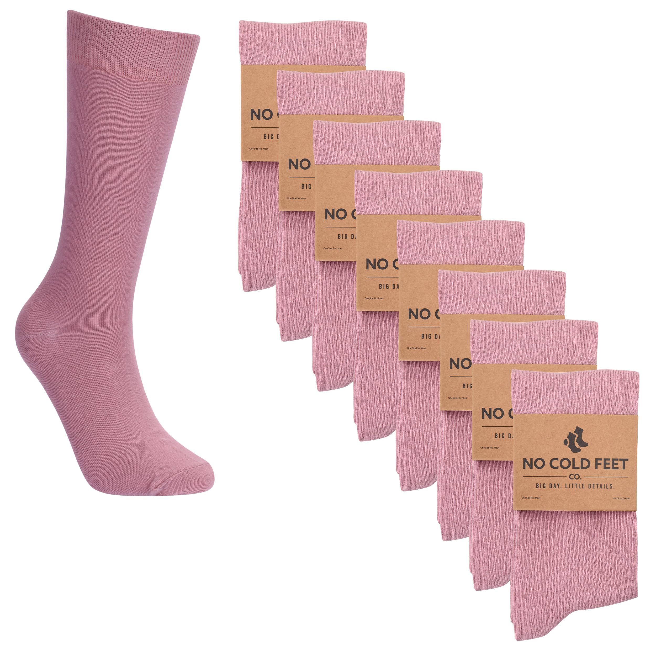 Fun Pink Colorful Novelty Socks for Men - 8 Pack Dress Casual Formal Groomsmen Wedding Socks - Perfect for Parties, Gifts & Special Occasions