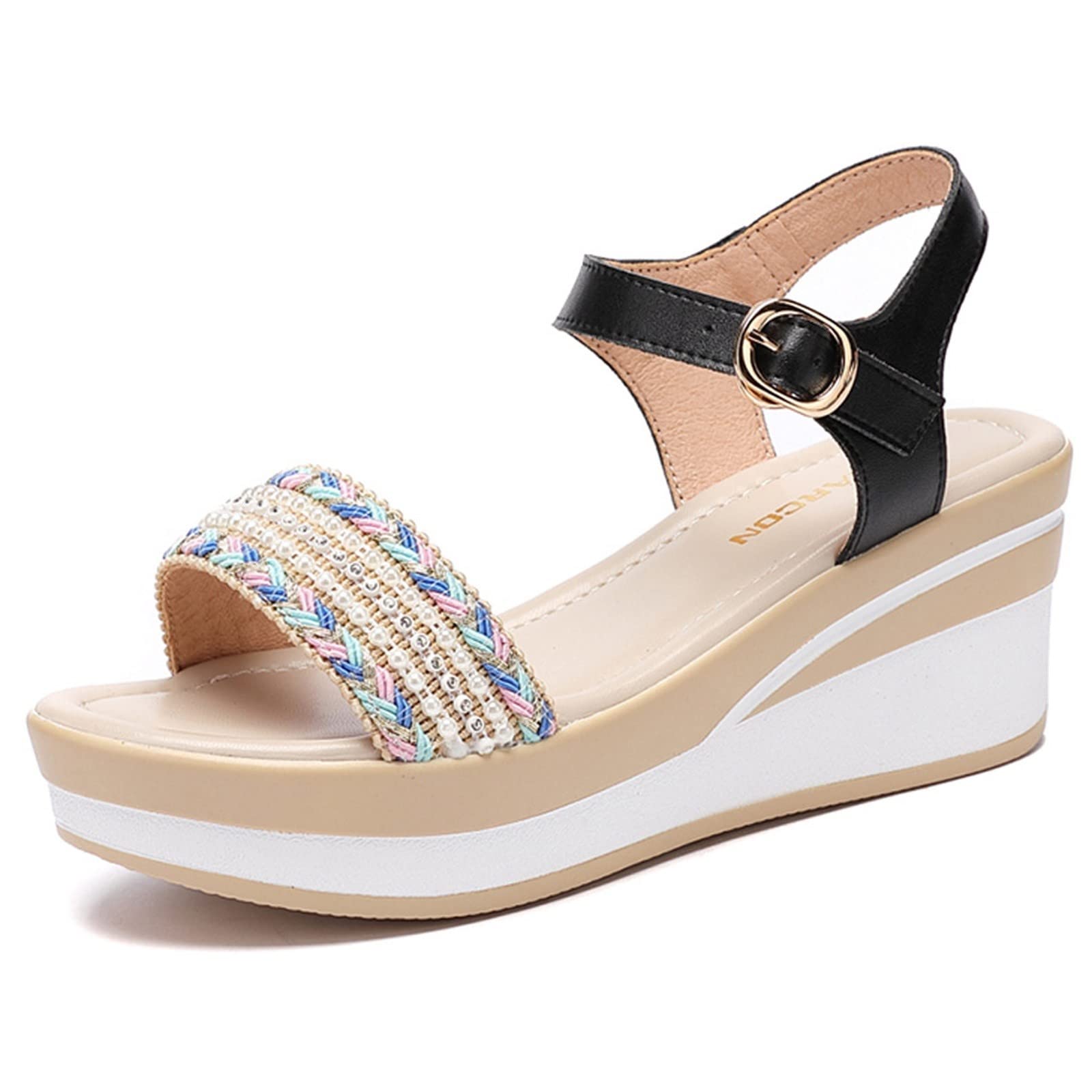 Stylish Women's Wedge Heel Sandals - Lightweight Summer Platform Sandals with Buckle for Casual Wear | Perfect for Beach, Vacation & Everyday Outfits