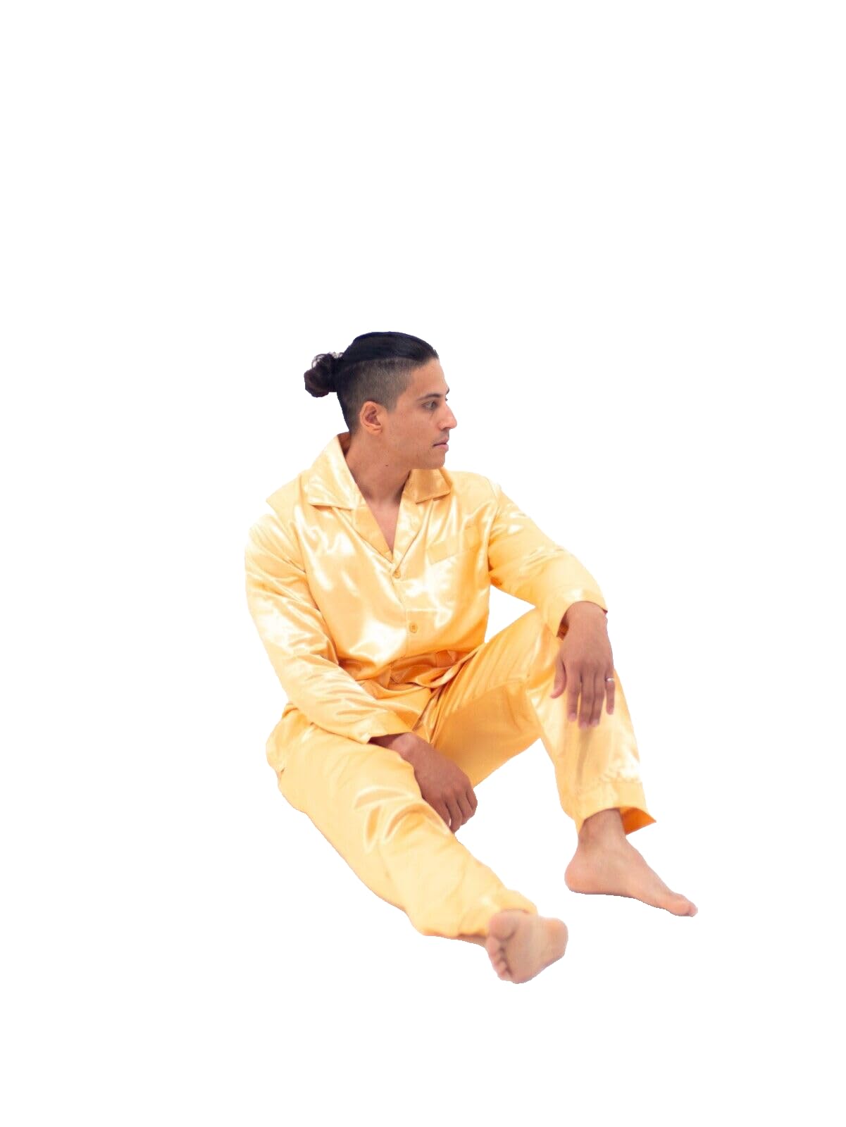 Men's Brushed Back Satin Pajama Set - Soft & Comfortable Sleepwear for Lounge & Nighttime Relaxation - Perfect for Home, Travel & Gift Giving
