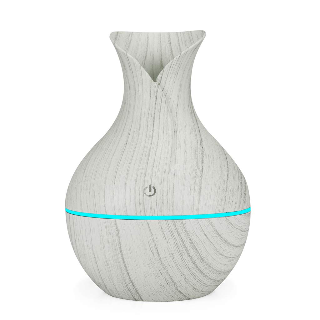 Keaiduoa Smart Air Humidifier - USB Operated, Color Changing LED Lights, Wood Grain Design with Aromatherapy Diffuser for Home, Office & Bedroom | Perfect for Dry Air Relief, Skin Care & Relaxation