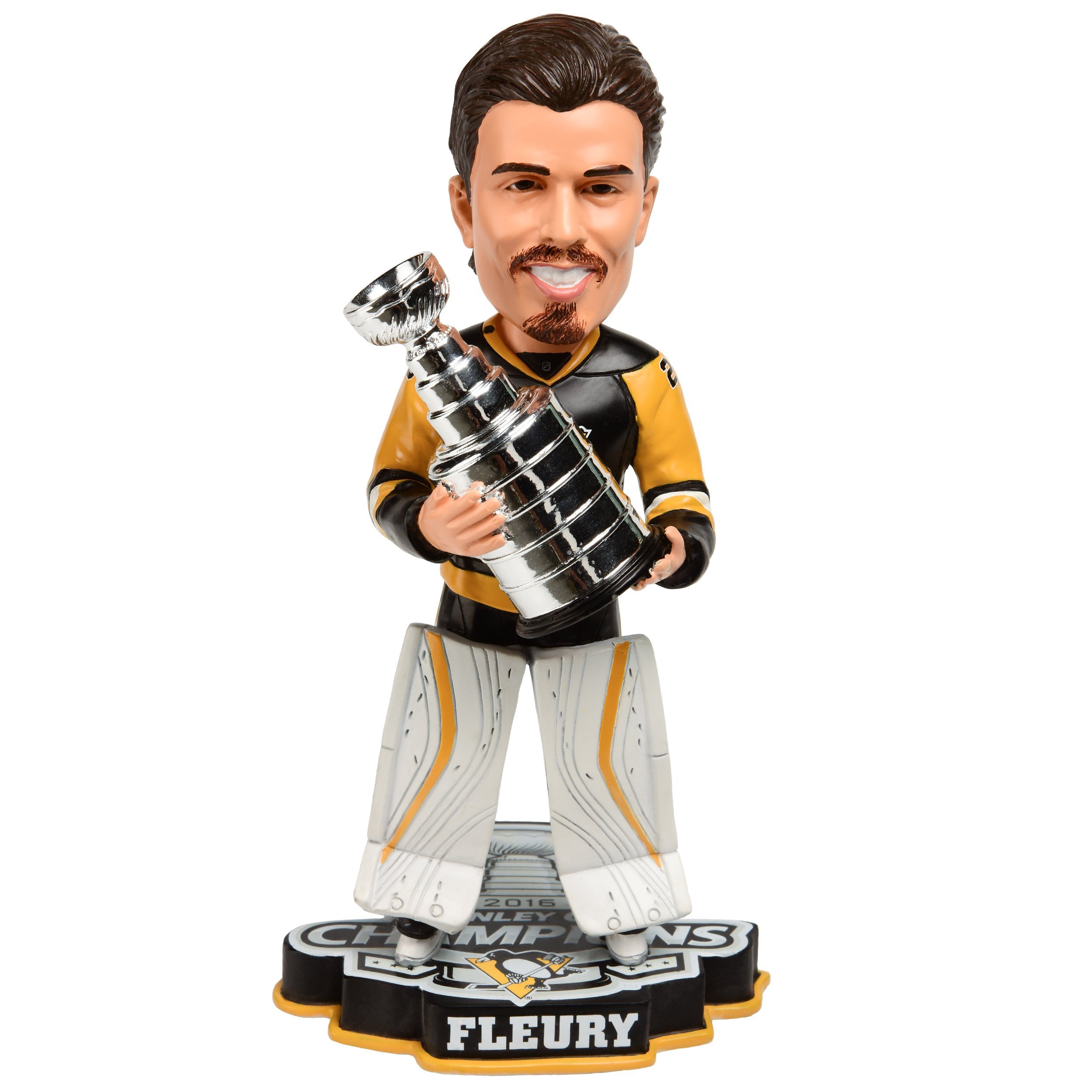 Marc-Andre Fleury Pittsburgh Penguins 2016 Stanley Cup Champions Bobblehead NHL Collectible - Perfect for Hockey Fans, Sports Memorabilia Collections & Penguins Home Decor