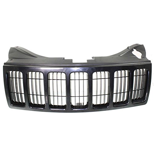 Black Front Grille Assembly Compatible with 2008-2010 Jeep Grand Cherokee - Replacement Shell Insert for Enhanced Style & Protection | Perfect for Off-Roading & Custom Car Upgrades