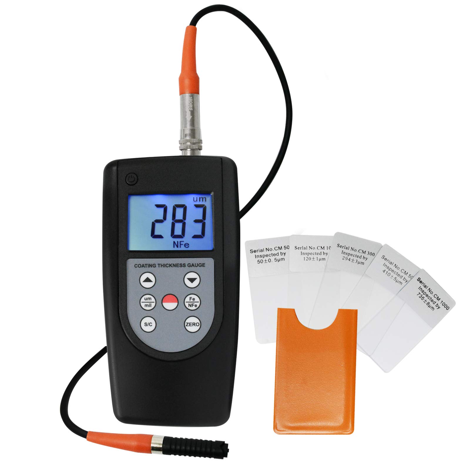Digital Coating Thickness Gauge 0-2000μm (0-80mil) - Magnetic Induction & Eddy Current Meter for Non-Magnetic & Non-Conductive Materials - Auto Substrate Detection - Perfect for Automotive, Marine & Industrial Paint Thickness Measurement