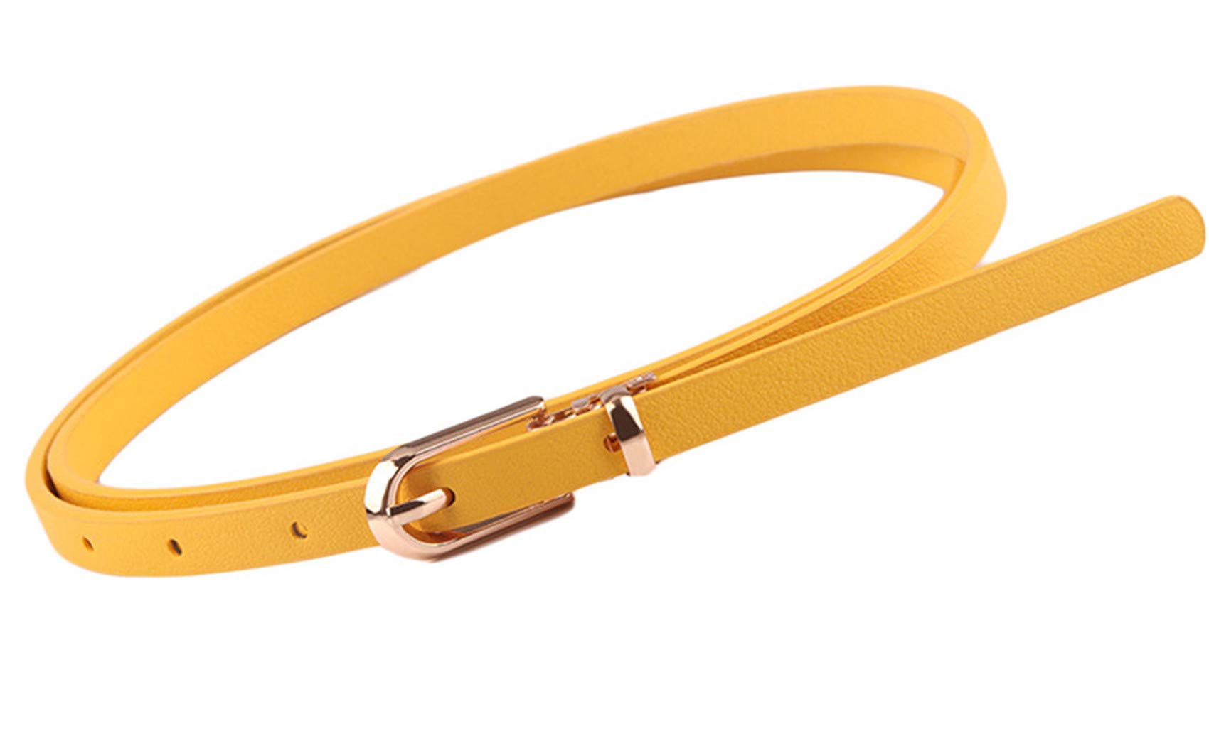 Andongnywell Women's Genuine Leather Skinny Belt - Thin Waist Belt for Dresses, Jeans & Pants - Adjustable Pin Buckle - Solid Color Fashion Accessory for Office, Party & Casual Outfits