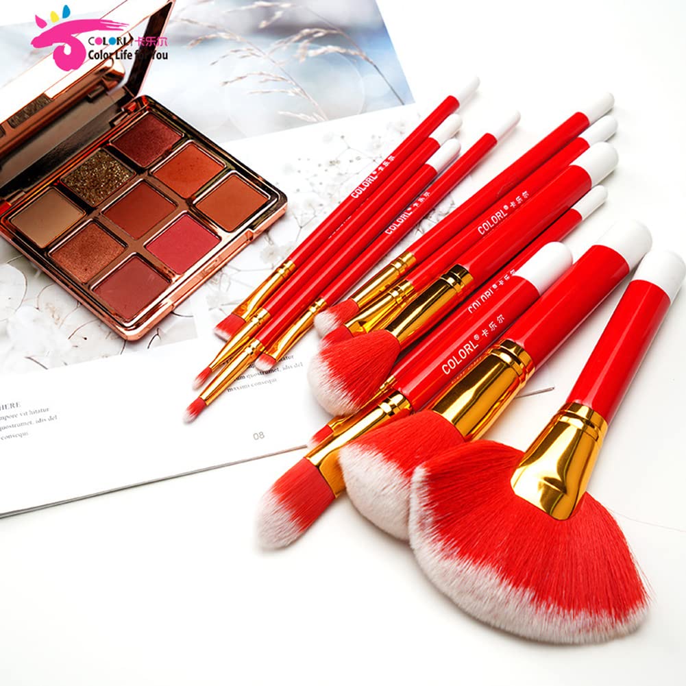 Premium 11-Piece Makeup Brush Set - Synthetic Kabuki Brushes for Foundation, Powder, Blush & Eyeshadow | Professional Cosmetic Brush Kit with Wooden Handle & Aluminum Ferrule | Ideal for Beginners & Makeup Artists | Perfect for Daily Makeup, Contouring & Full Face Application | Includes Travel Case