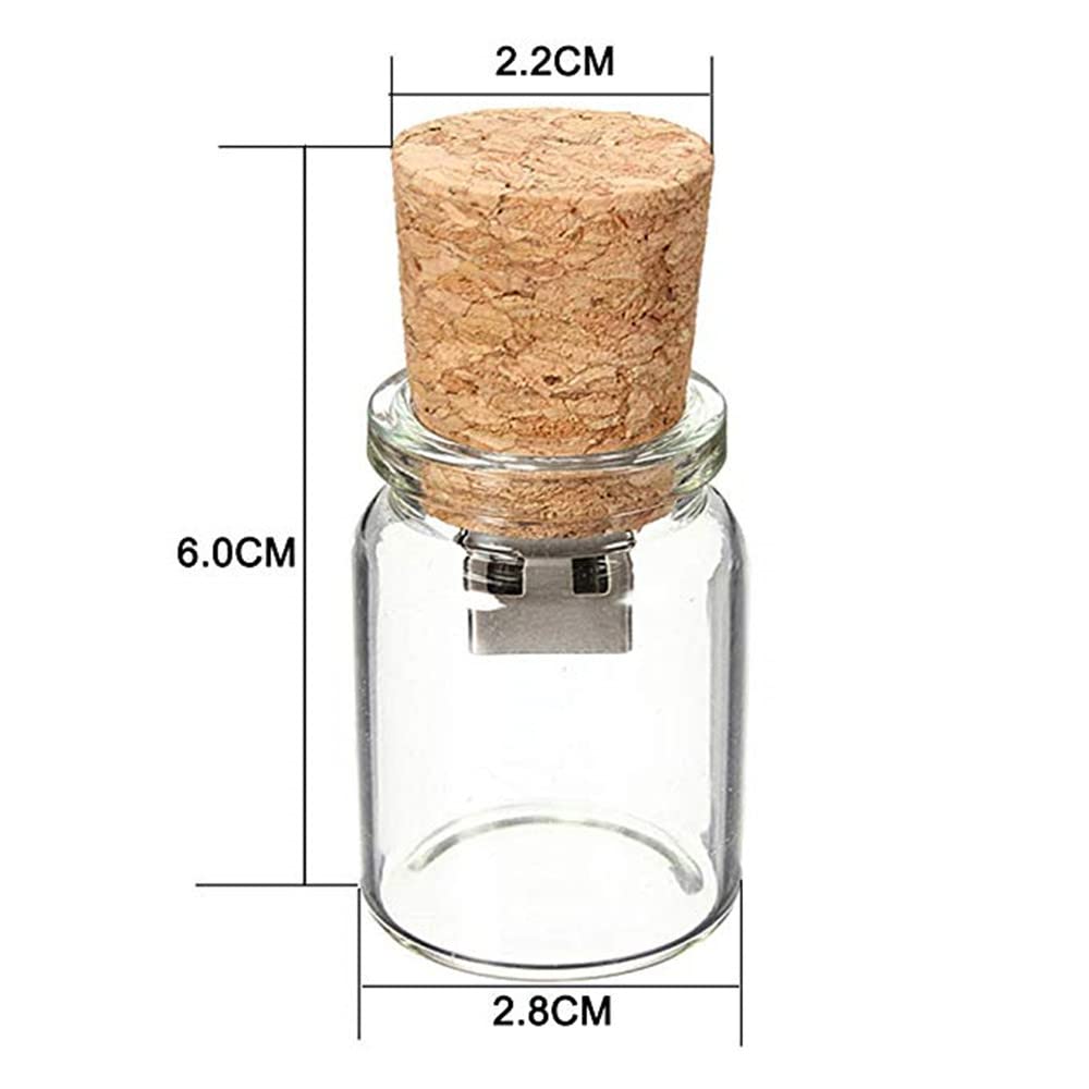 32GB USB 2.0 Flash Drive with Transparent Glass Bottle Design - 10 Pack for Data Storage, Office Use & Unique Gift Ideas