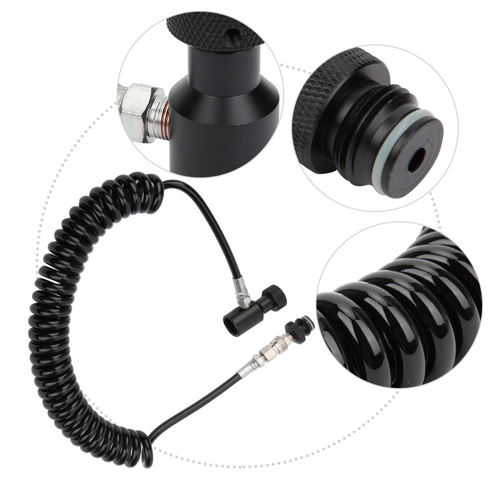 Premium Coiled Air Hose with Aluminum Fittings - Compact & Durable Compressor Hose for Scuba Diving, Paint Spraying & Pneumatic Tools | Lightweight Coil Design for Easy Storage & Portability