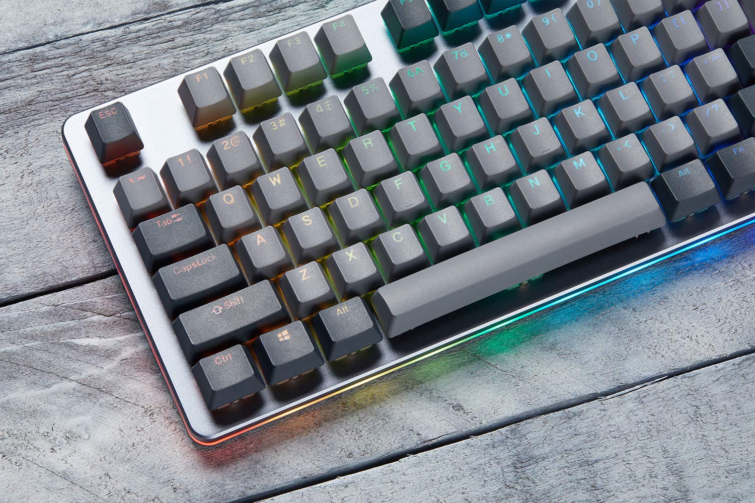 Drop CTRL Tenkeyless TKL 87-Key Mechanical Gaming Keyboard - Hot-Swappable Switches, RGB Backlit, Programmable Macros, USB-C, Doubleshot PBT Keycaps, Aluminum Frame (Kaihua Speed Silver) - Perfect for Esports, Coding & Office Work