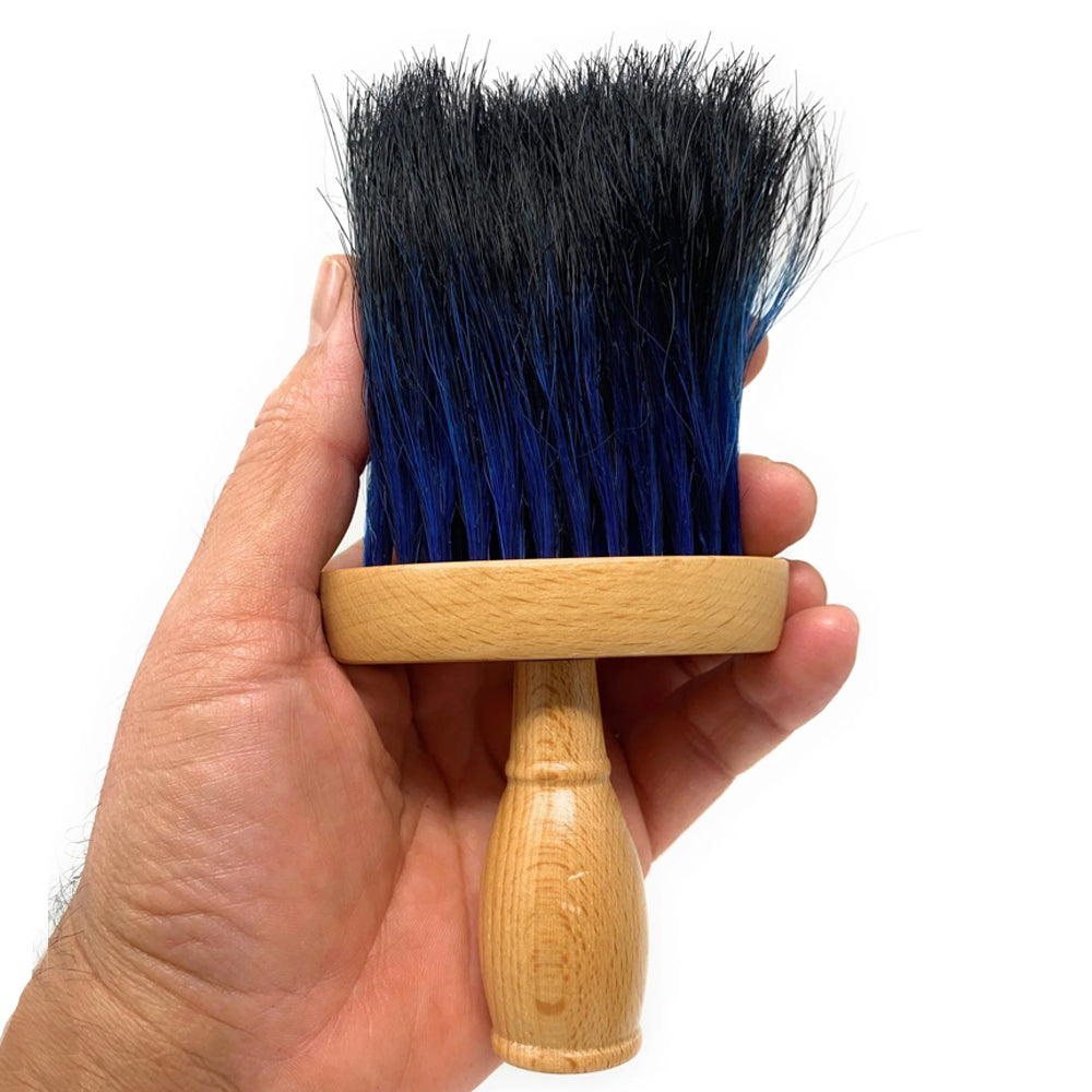 Extra Thick Ox Hair Barber Neck Duster - Professional Quality Neck Brush with Color Bristles (1 Piece) - Perfect for Haircut Cleanup & Shaving in Barber Shops & Home Grooming