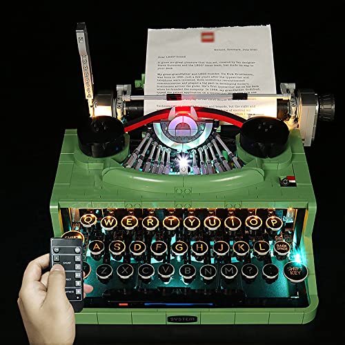 LMTIC Remote Control LED Lighting Kit for Lego Typewriter 21327 - Compatible with Lego Ideas 21327 Building Blocks Model (Lego Set Not Included) - Perfect for Display, Nighttime Illumination & Enhancing Your Lego Collection