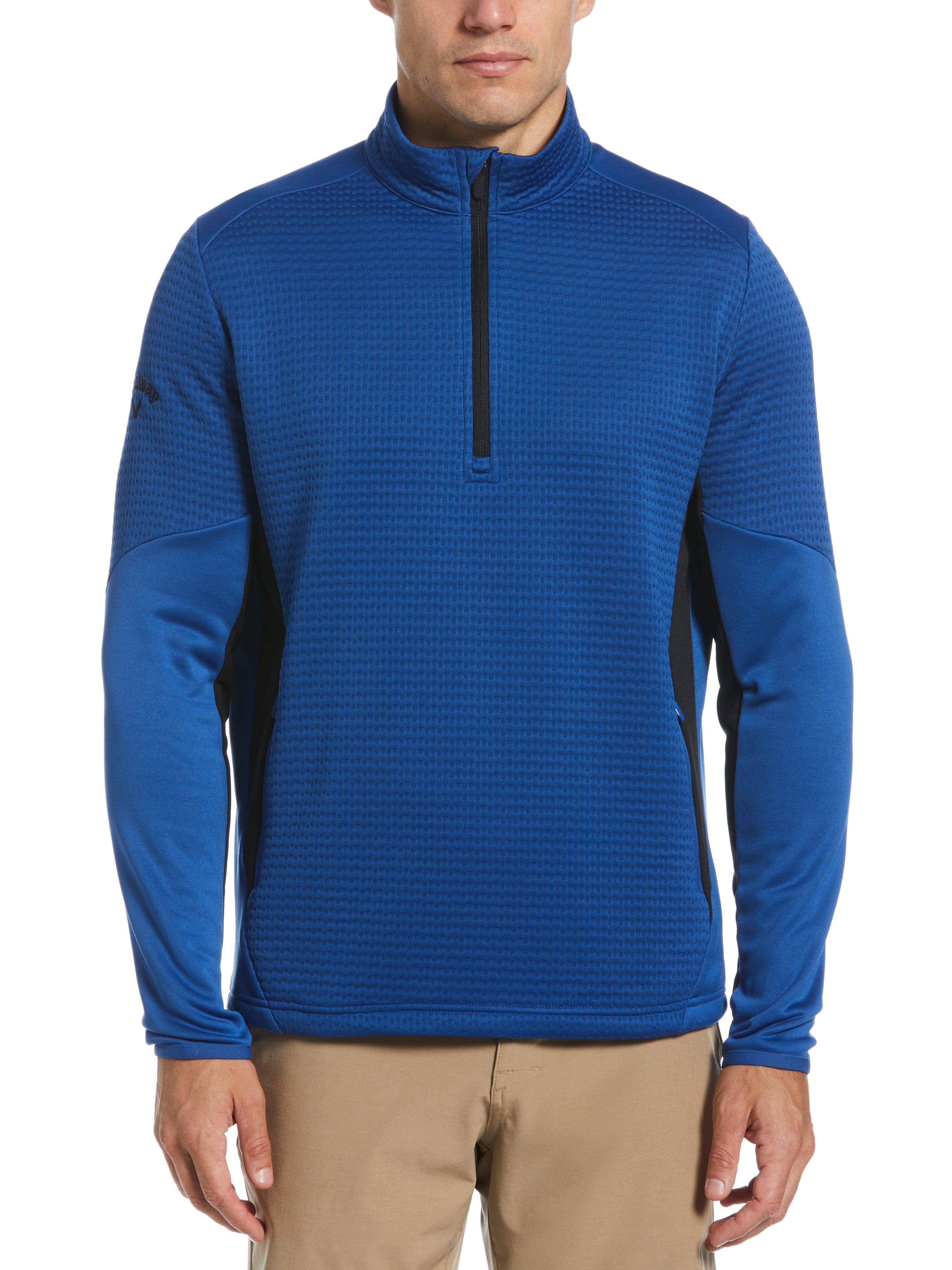 Men's Textured 1/4 Zip Golf Pullover Sweater - Lightweight Performance Knit for Golfing, Casual Wear & Outdoor Activities