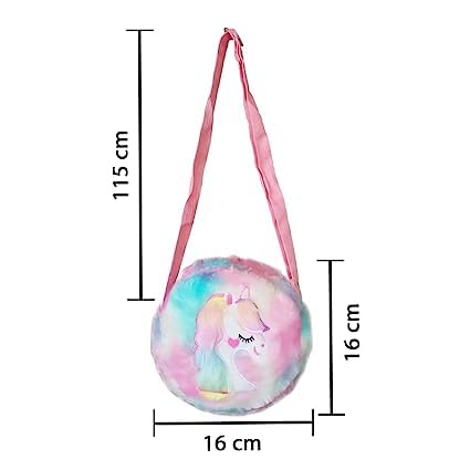 Sanjis Enterprise Multicolor Canvas Cartoon Sling Shoulder Bag for Baby Girls & Kids - Perfect for School, Travel & Daily Use (Multicolor)
