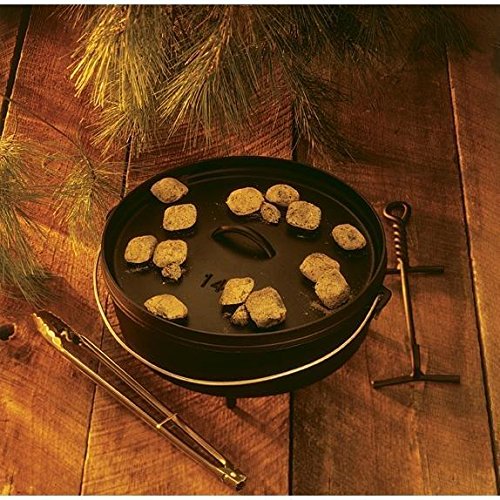 Lodge 10 Quart Pre-Seasoned Cast Iron Dutch Oven with Lid - Heavy Duty Camping Cookware for Oven, Stove, Grill & Campfire - Perfect for Outdoor Cooking, Backpacking & BBQ - Black