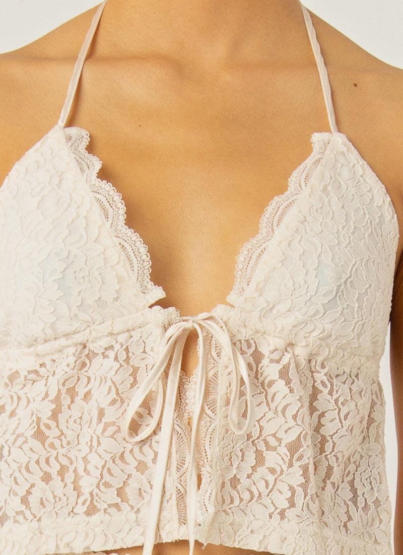 Elegant Ivory Lace Cami Top - Women's Romantic Lingerie & Layering Piece for Date Nights & Special Occasions