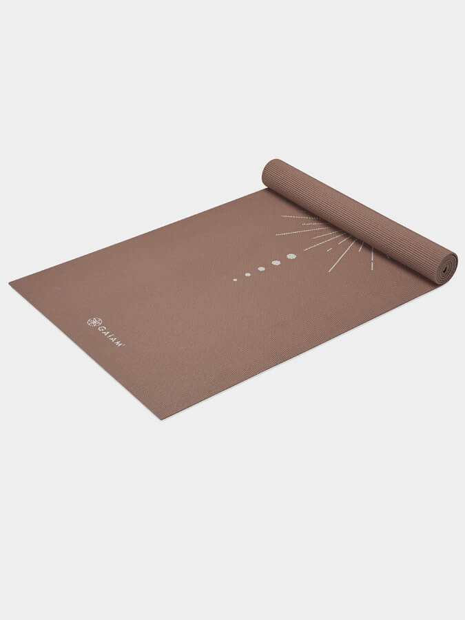 Gaiam Cinnamon Vision Non-Slip Yoga Mat 5mm Thick - Premium Eco-Friendly Exercise Mat for Yoga, Pilates & Home Workouts