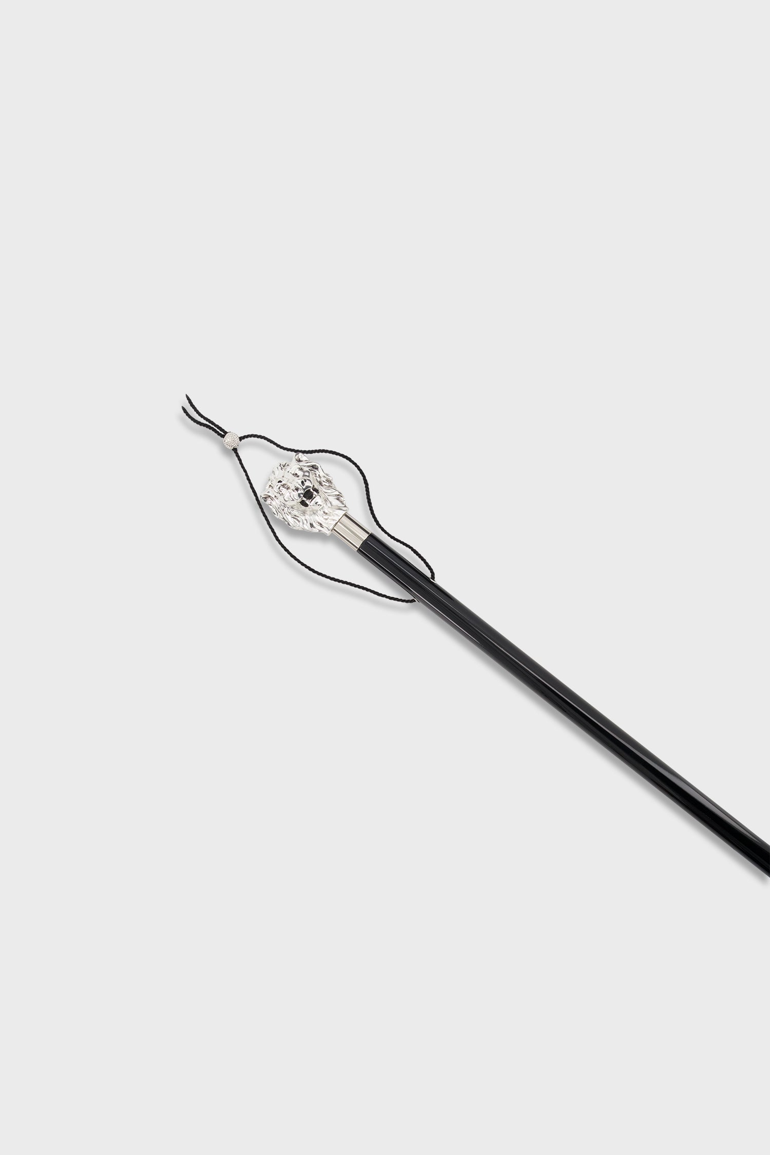 Pasotti Premium Black & Silver Lion Handle Shoehorn - Elegant Long Shoe Horn for Men & Women - Perfect for Dress Shoes, Boots, and Easy Slip-On