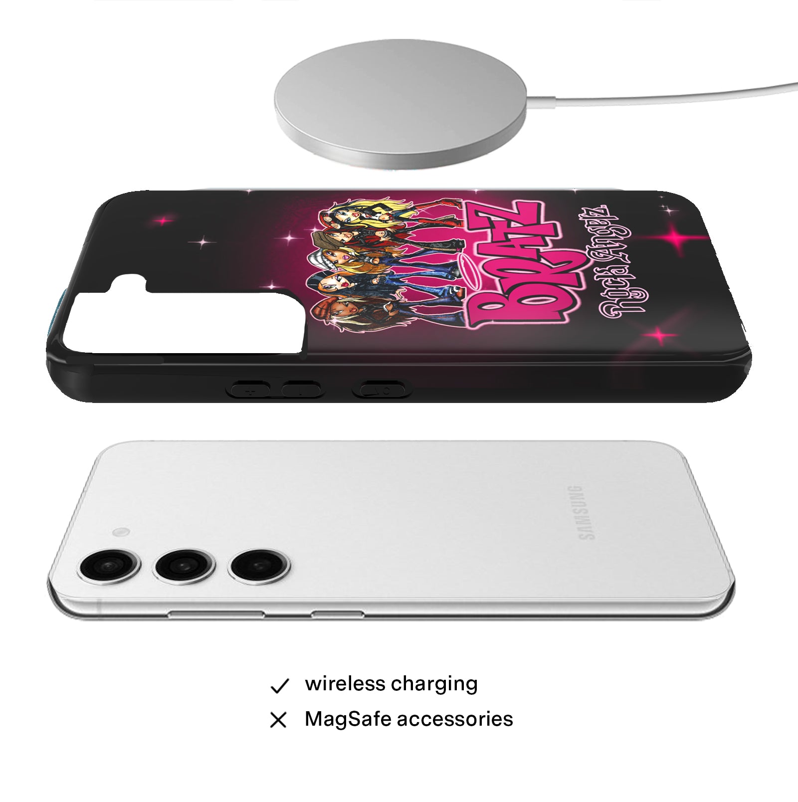 Bratz Rock Angelz Airbrush Samsung Phone Case - Trendy Protective Cover for Samsung Galaxy - Perfect for Teens, Fans, and Fashion Lovers