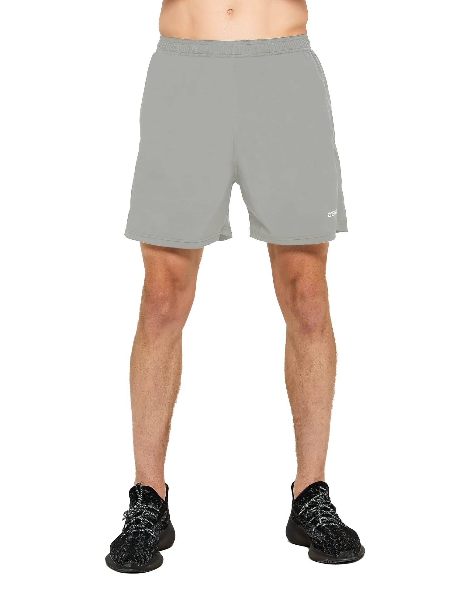 DEMOZU Men's 5 Inch Quick Dry Running Shorts - Lightweight Athletic Workout Gym Tennis Shorts with Pockets - Perfect for Jogging, Training & Casual Wear