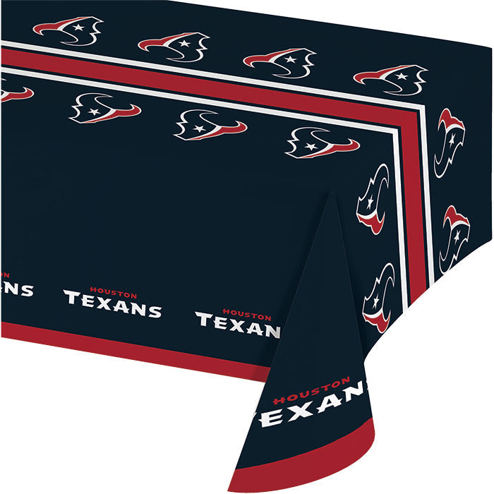 12-Piece Bulk Houston Texans Table Covers - Waterproof NFL Team Party Decorations for Game Day, Tailgating & Sports Events