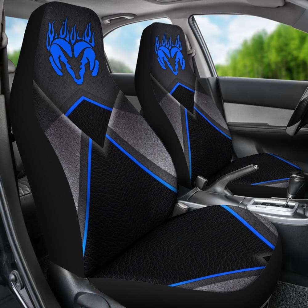 Premium Black & Blue Dodge Ram Custom Car Seat Covers - Perfect Fit for 2013-2018 Models (4-Piece Set) | Durable Neoprene Protection for Trucks & Off-Road Adventures