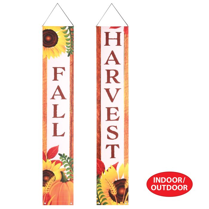 12 Pack Beistle Fall Fabric Door Panel Set - Autumn Thanksgiving Halloween Home Decor for Doors, Windows & Parties