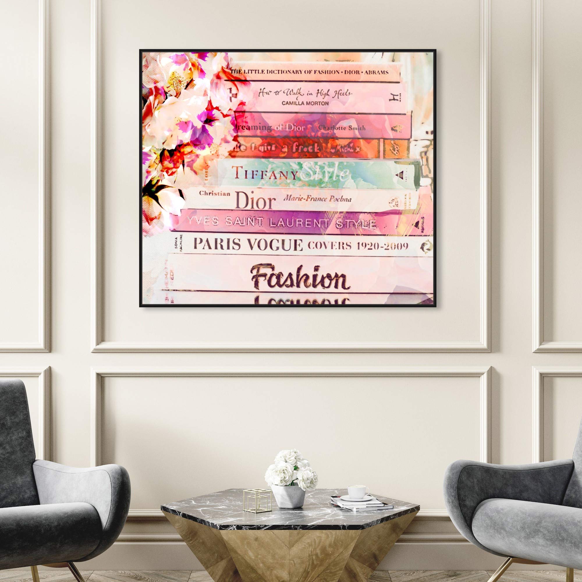 Romantica Spring Pink Floral Framed Wall Art Canvas Print - 45