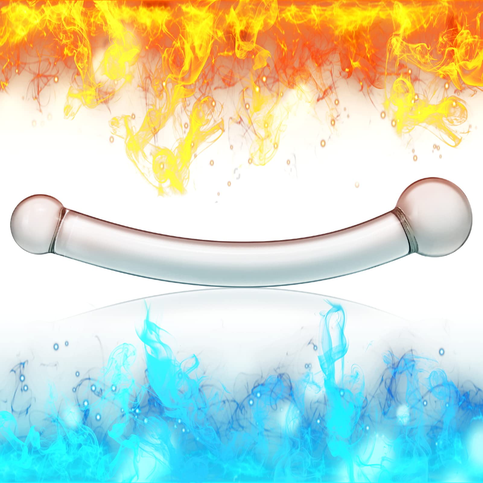 Double Ended Realistic G Spot Dildo - 7.87 Inch Clear Glass Penis Toy with Different Size Ends - Adult Sex Toy for Men, Women, Couples & LGBTQ+ - Perfect for Solo Play, Couples Exploration & BDSM Scenes