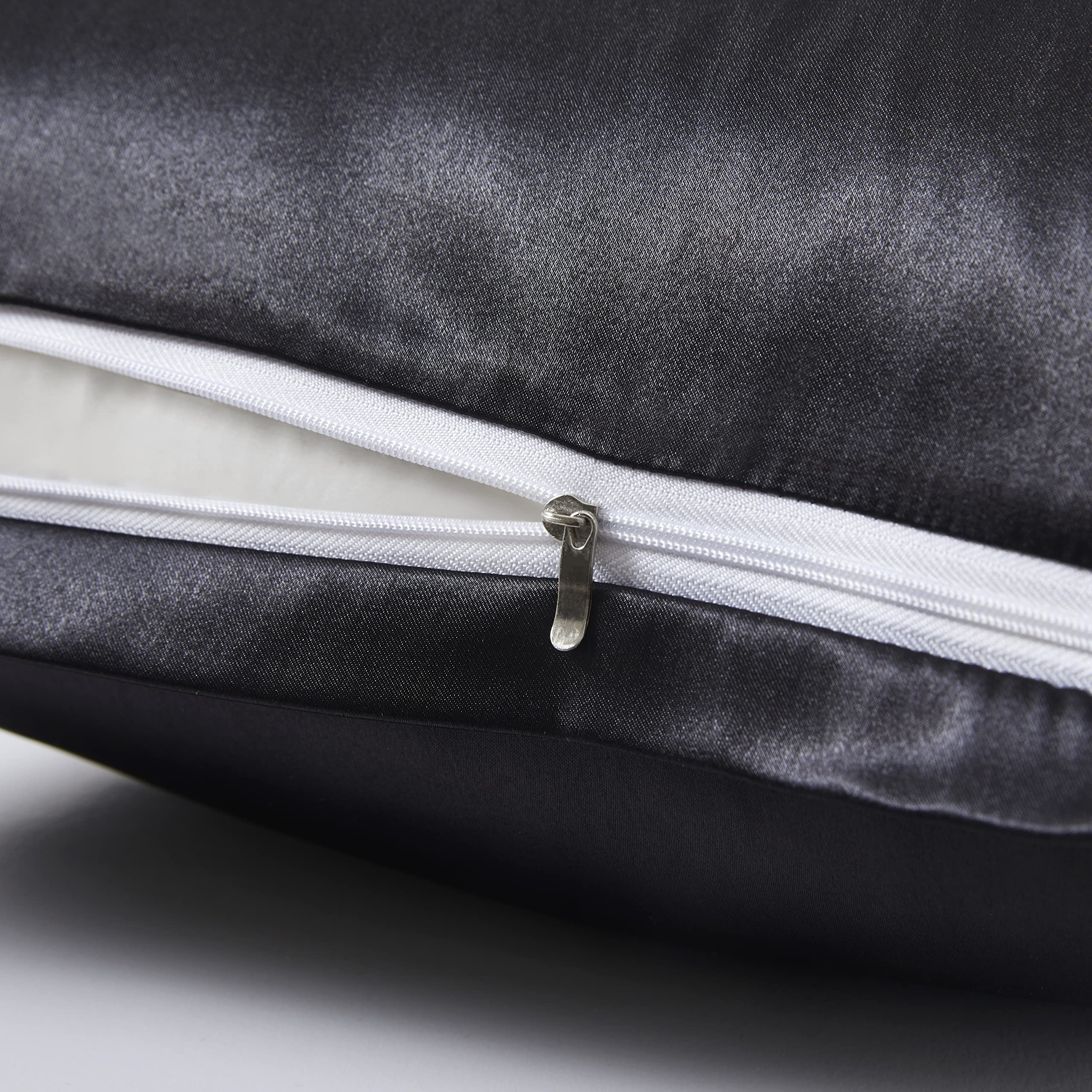 Silk Satin Pillowcase Set of 2 - Queen Size 20x30 with Zipper for Hair & Skin Care - Perfect for Bedroom Luxury