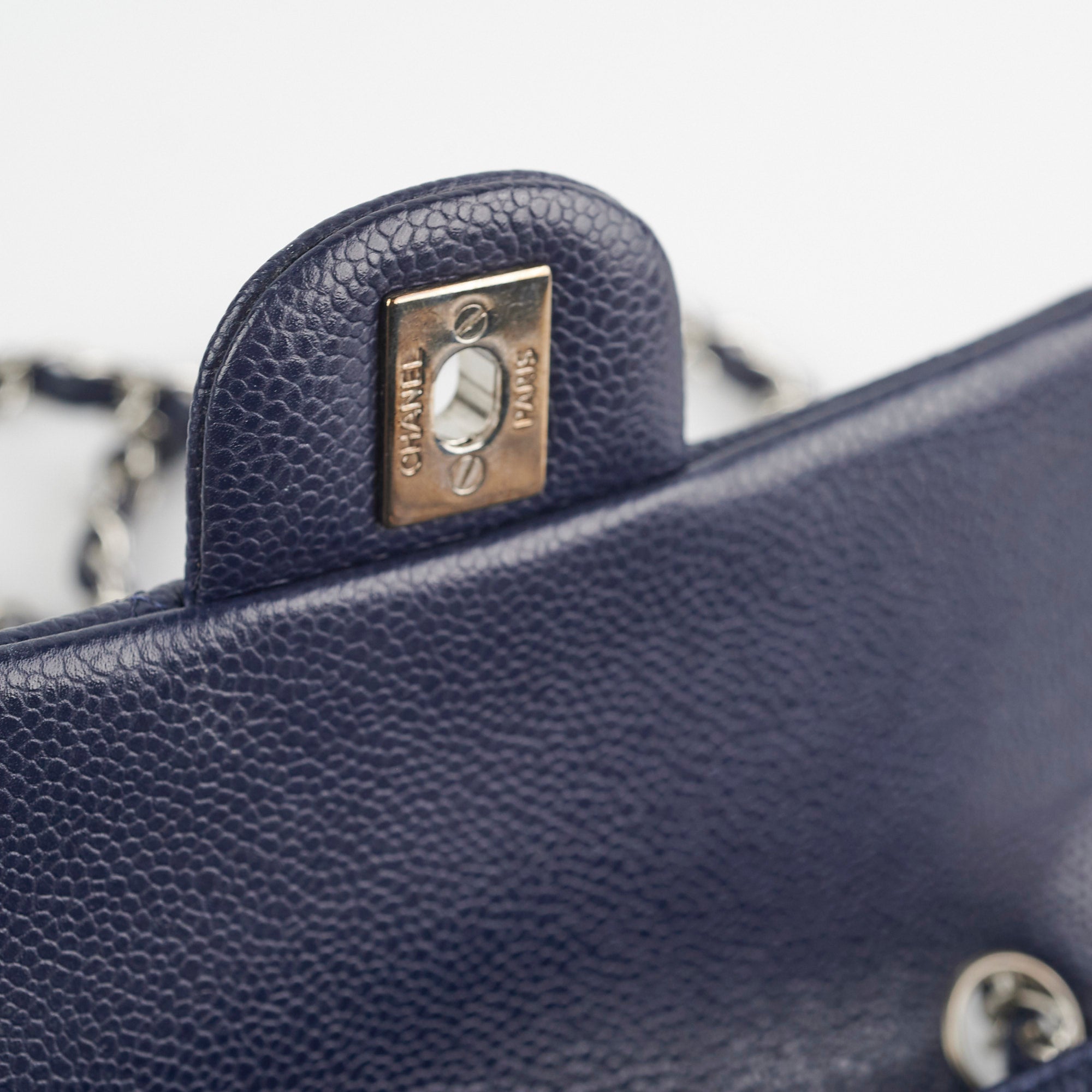 Chanel Mini Rectangular Flap Bag in Navy Blue Caviar Leather - Perfect for Evening Events & Luxury Fashion Accessories