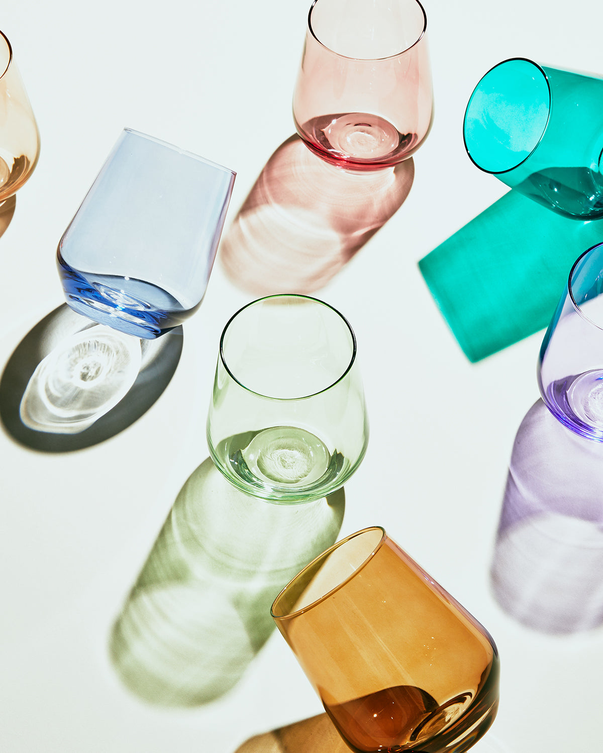 Estelle Wine Glass - Stemless Single Glass Set in Multiple Colors - Perfect for Red Wine, White Wine, and Cocktails at Home or Parties