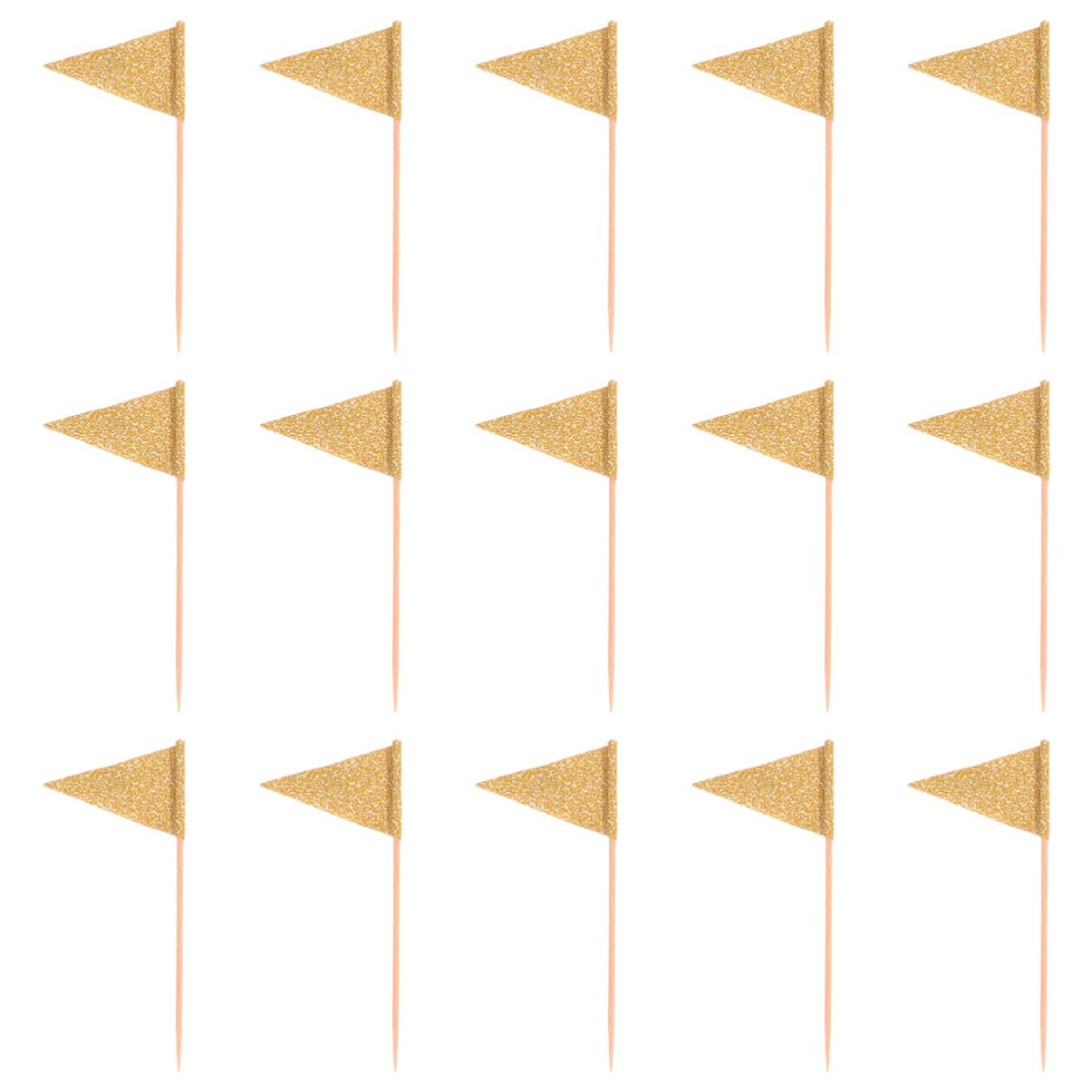 Amosfun 15Pcs Colorful Paper Flag Cupcake Toppers - Triangle Party Cake Decorations for Birthday, Christmas, New Year Celebrations - Perfect for Holiday Desserts, Baby Showers & Wedding Cakes