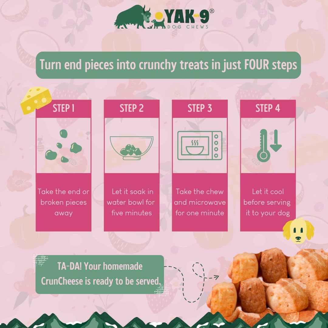 Natural Yak & Cow Milk Cheese Dog Chews - High Protein, Long Lasting Dog Treats with Vitamins & Minerals, Rawhide Free, Medium Size (1 PC) - Perfect for Training Rewards & Dental Health
