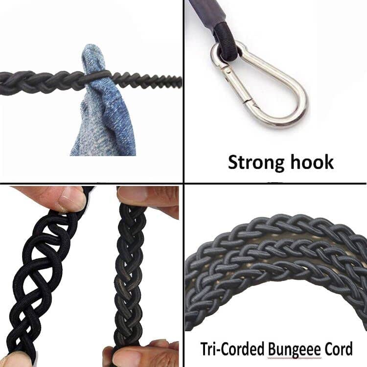 Braided Elastic Travel Clothesline with 2 Strong Suction Cups | Portable Laundry Drying Rope for Camping, Hiking & Hotels | Secures to Walls, Tiles, Trees or Poles | Quick-Dry Bungee Cord for Outdoor & Travel Use